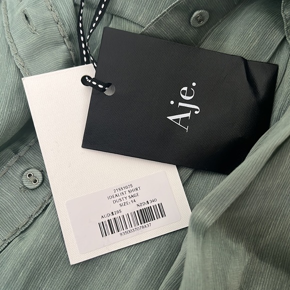 AJE Idealist Shirt • Dusty Sage • RRP $295 Tags attached NEVER WORN - Picture 10 of 10
